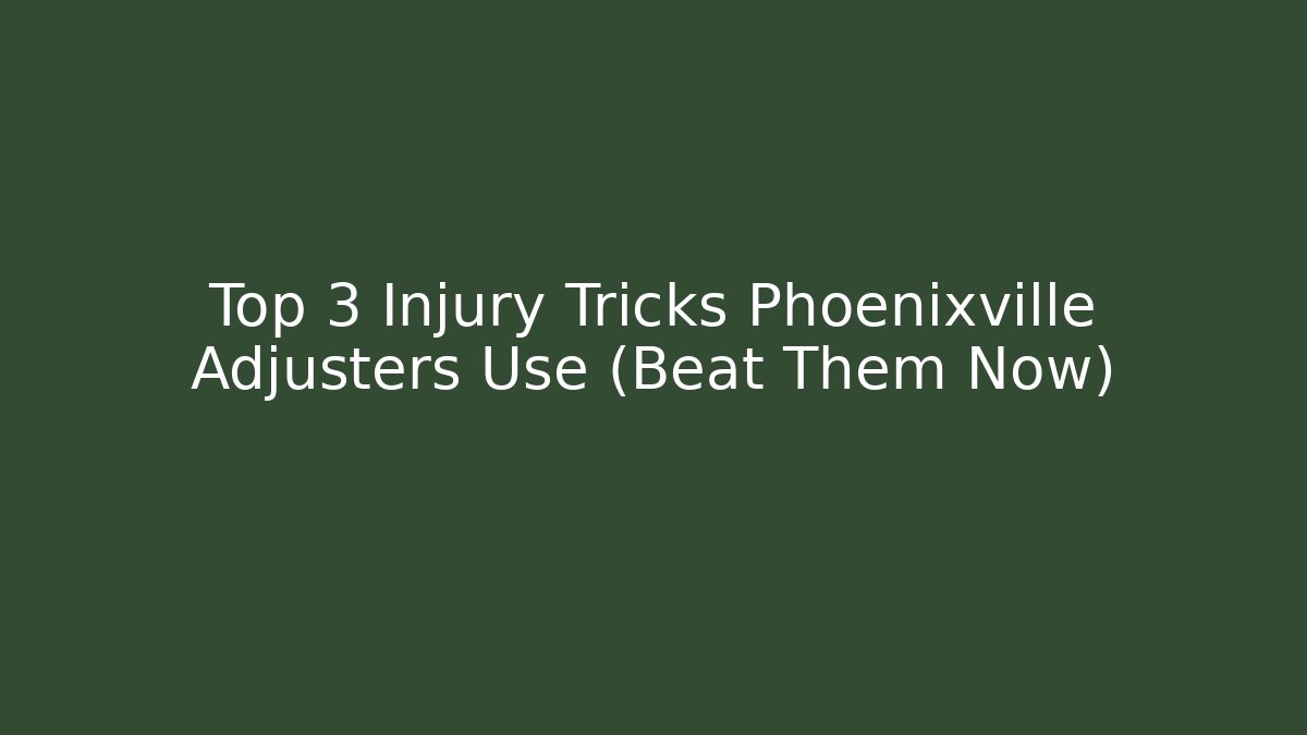 Top 3 Injury Tricks Phoenixville Adjusters Use (Beat Them Now) - WealthxGroup