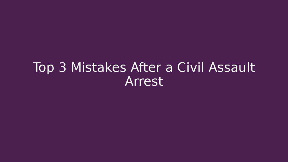 Top 3 Mistakes After a Civil Assault Arrest