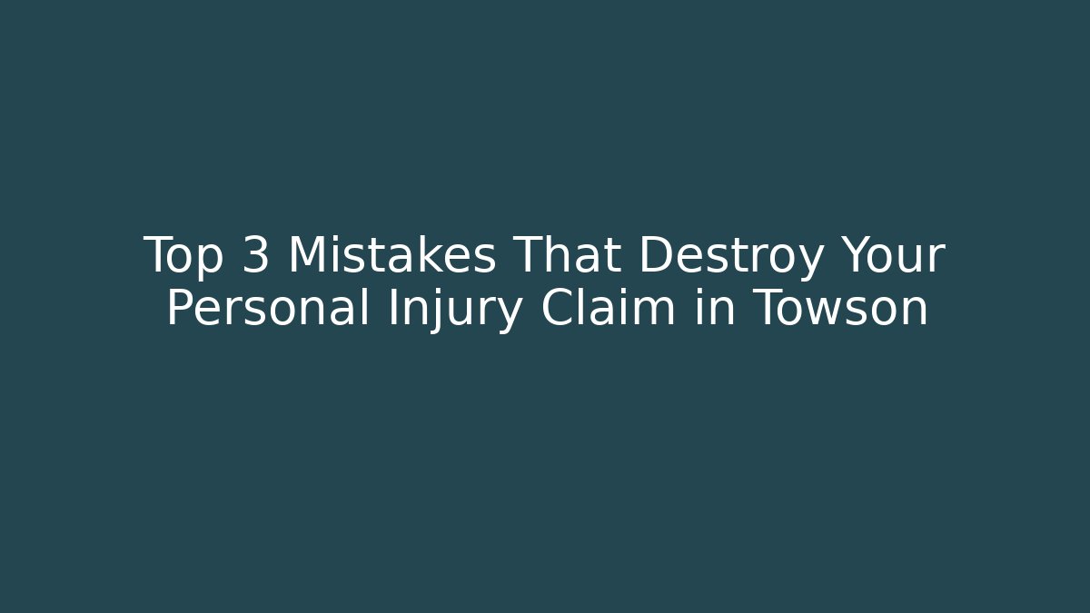 Top 3 Mistakes That Destroy Your Personal Injury Claim in Towson - WealthxGroup