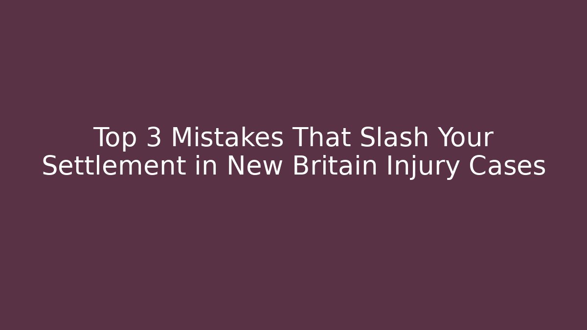 Top 3 Mistakes That Slash Your Settlement in New Britain Injury Cases - WealthxGroup