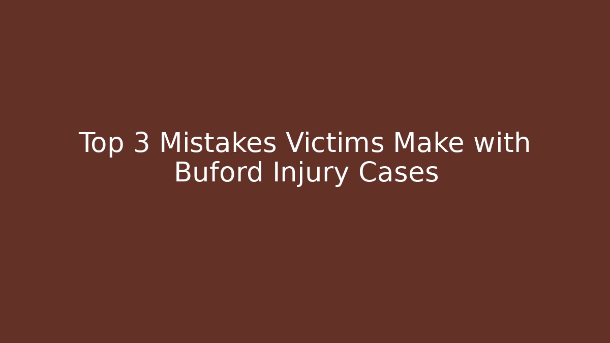 Top 3 Mistakes Victims Make with Buford Injury Cases