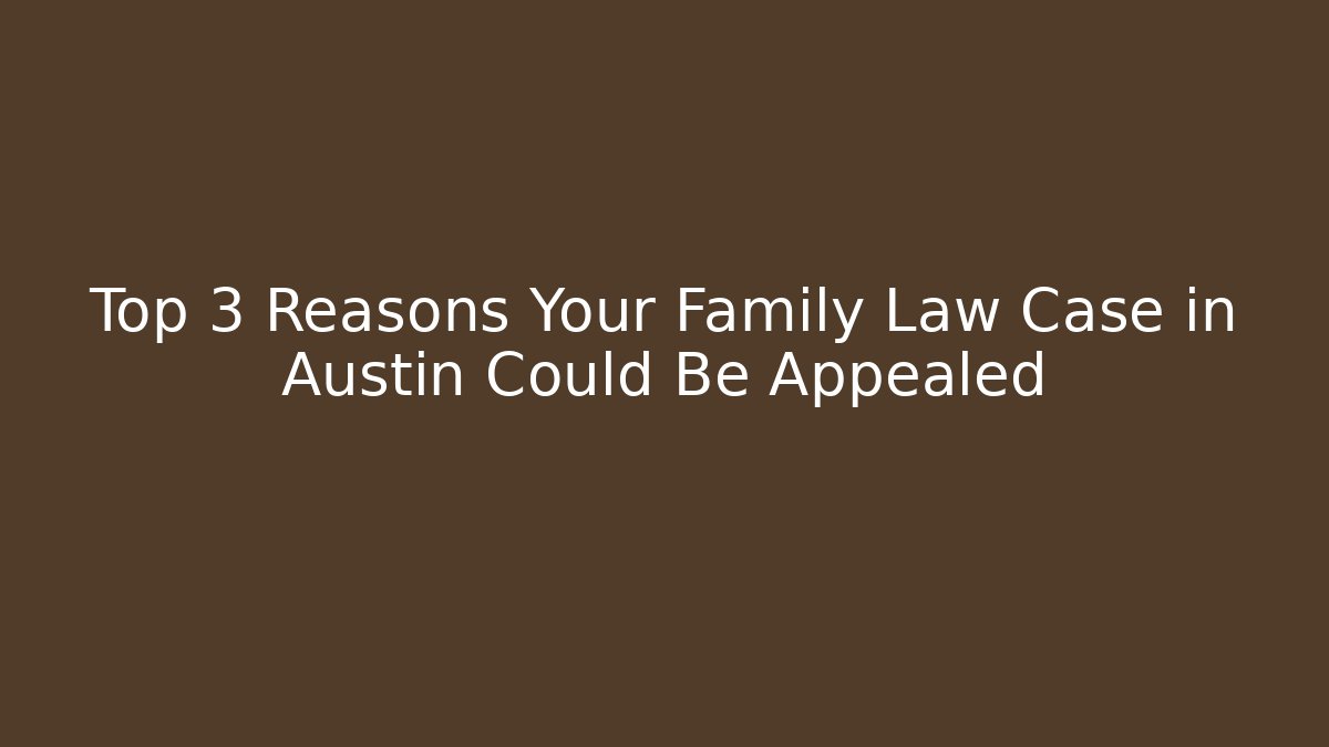 Top 3 Reasons Your Family Law Case in Austin Could Be Appealed