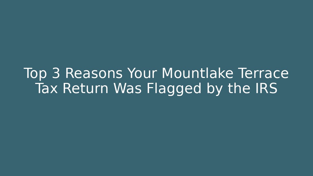 Top 3 Reasons Your Mountlake Terrace Tax Return Was Flagged by the IRS