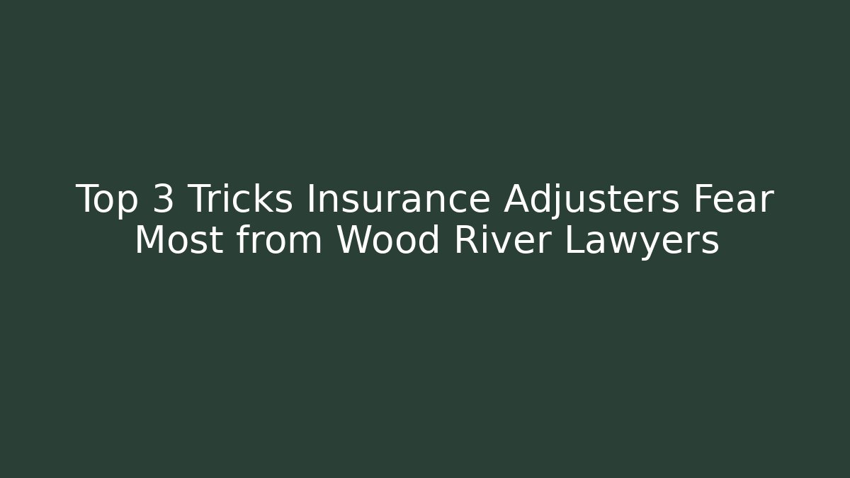 Top 3 Tricks Insurance Adjusters Fear Most from Wood River Lawyers