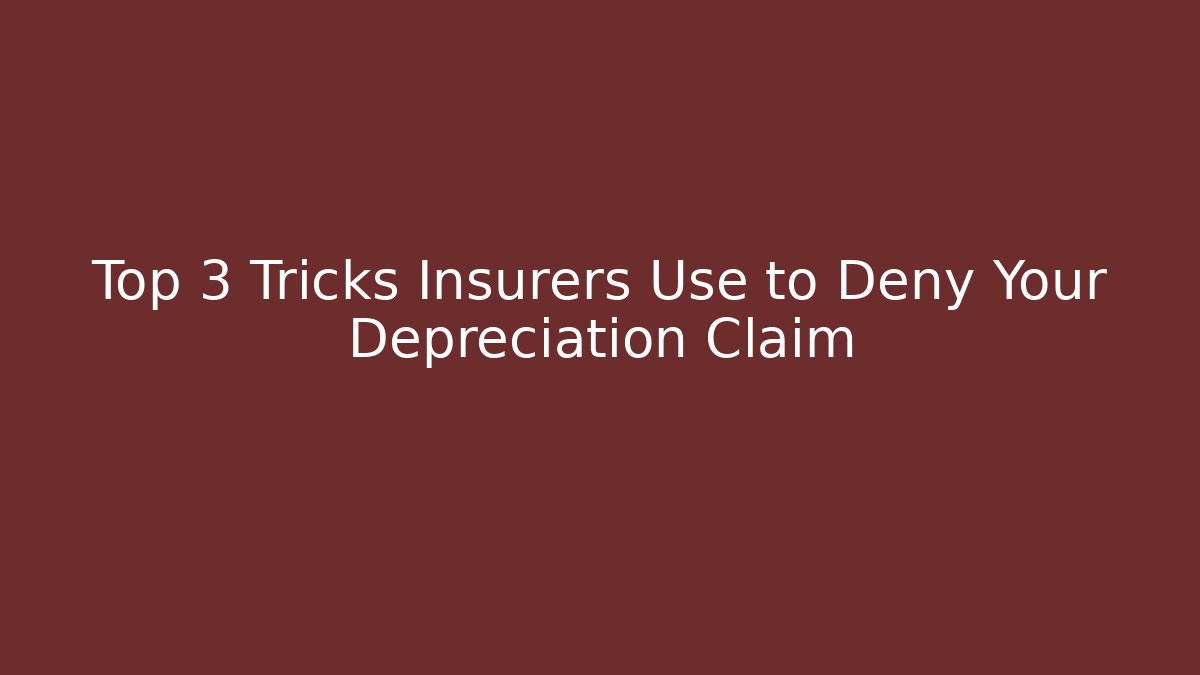 Top 3 Tricks Insurers Use to Deny Your Depreciation Claim - WealthxGroup