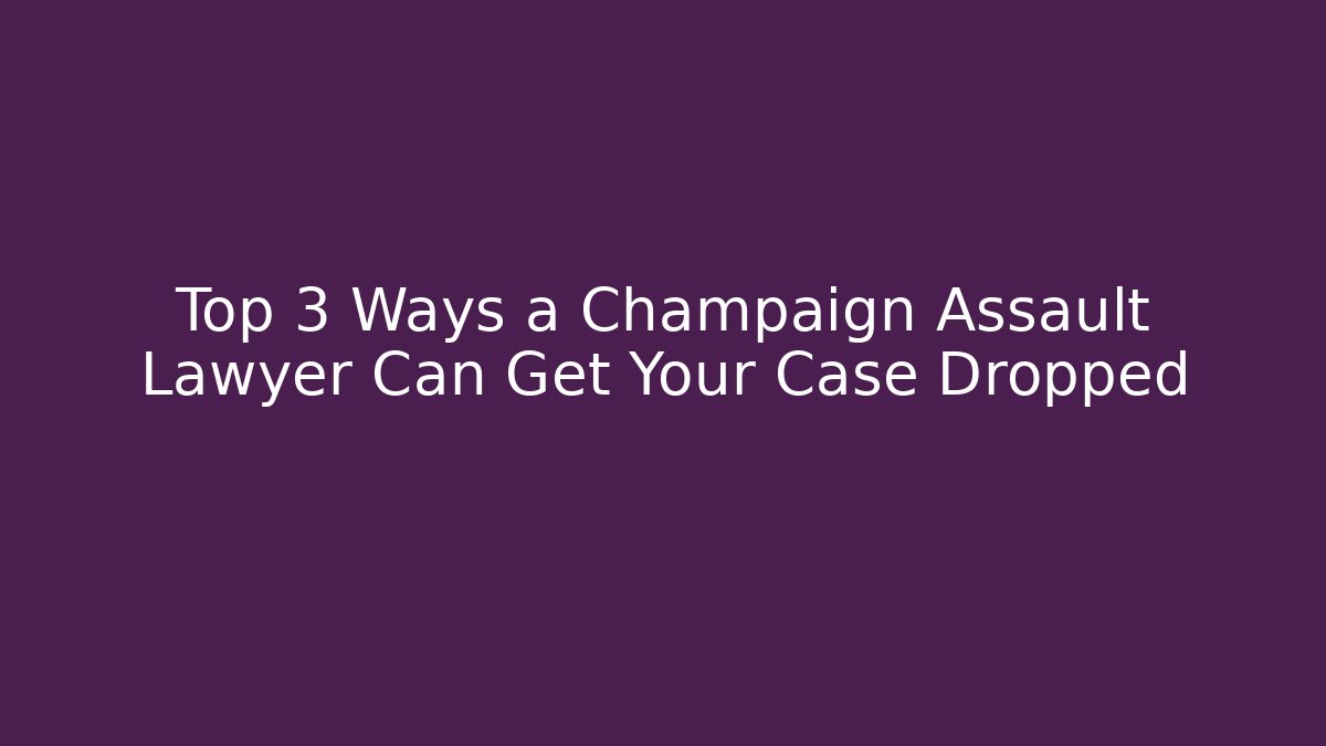 Top 3 Ways a Champaign Assault Lawyer Can Get Your Case Dropped