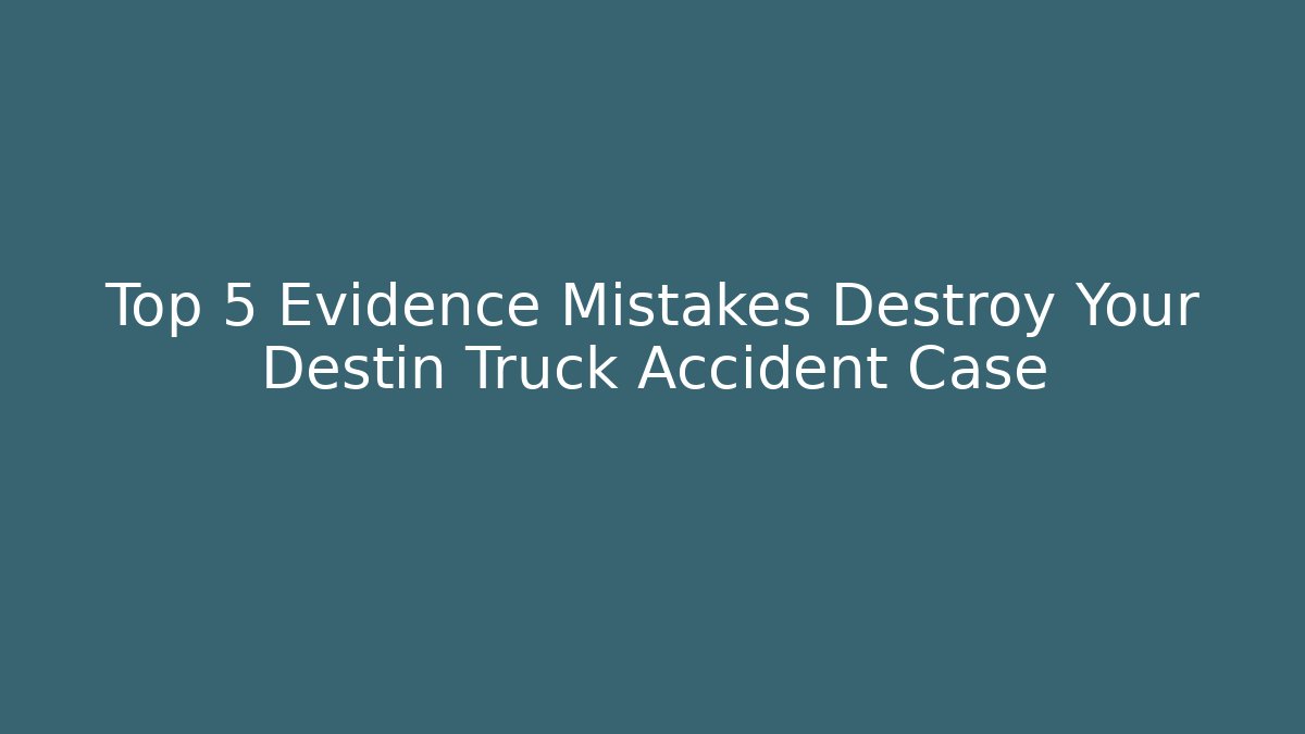 Top 5 Evidence Mistakes Destroy Your Destin Truck Accident Case