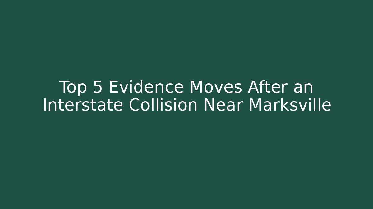 Top 5 Evidence Moves After an Interstate Collision Near Marksville