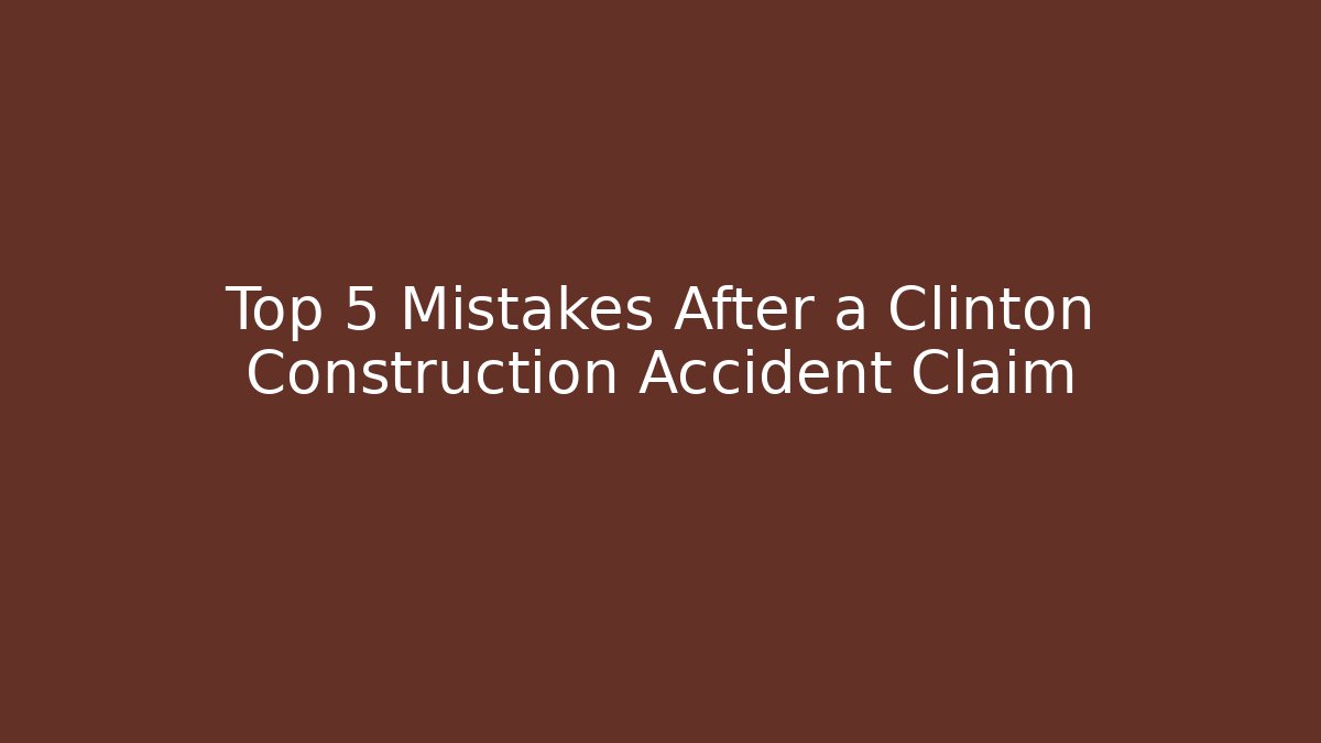 Top 5 Mistakes After a Clinton Construction Accident Claim