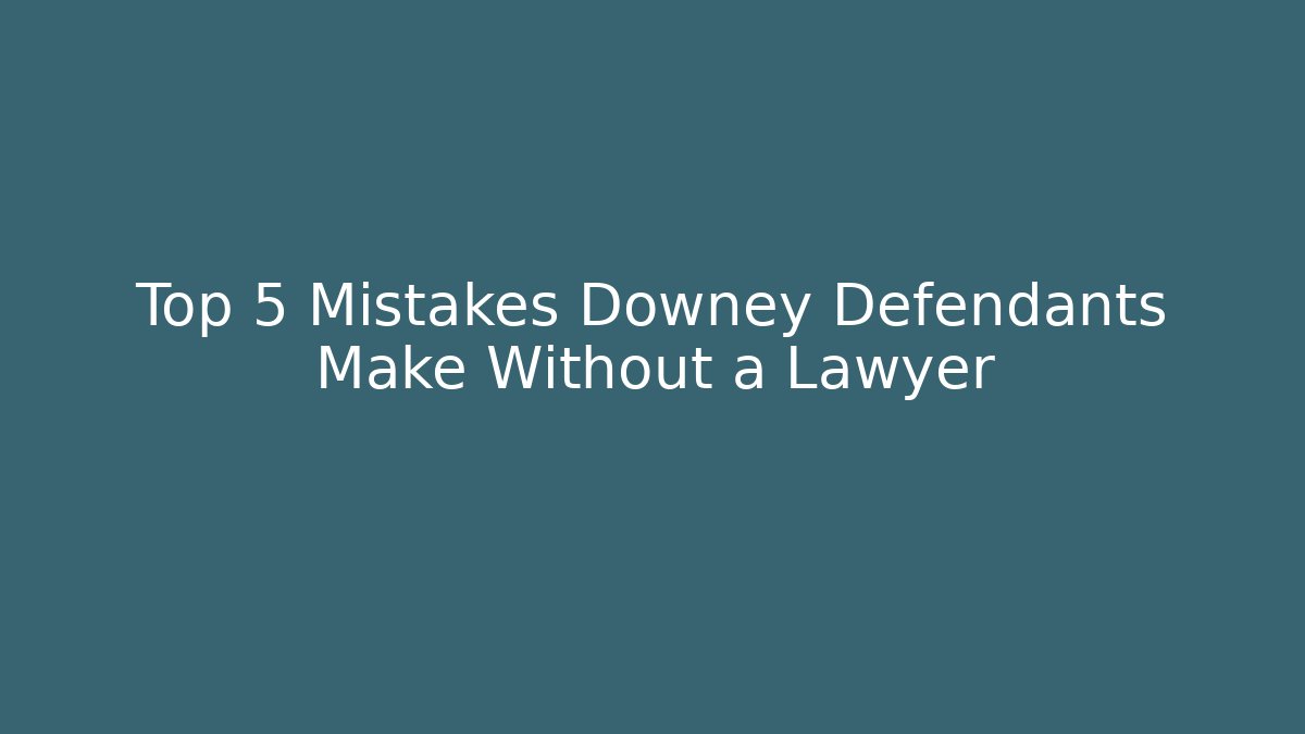 Top 5 Mistakes Downey Defendants Make Without a Lawyer