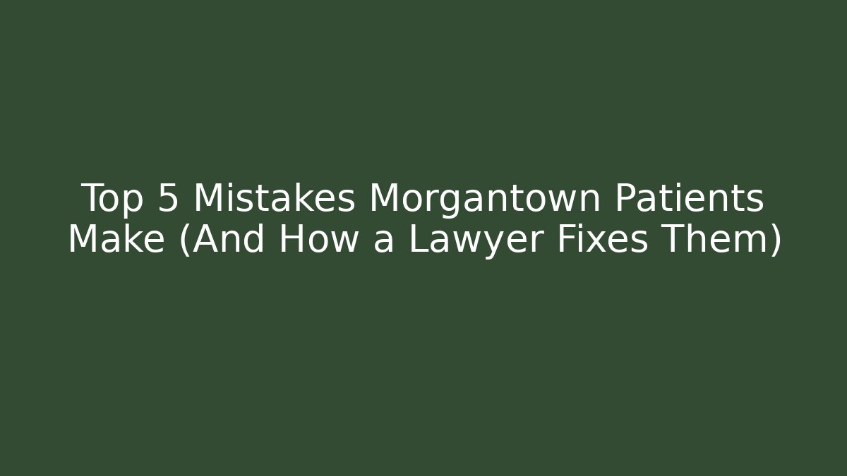 Top 5 Mistakes Morgantown Patients Make (And How a Lawyer Fixes Them)