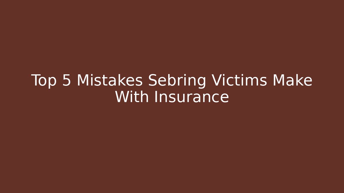 Top 5 Mistakes Sebring Victims Make With Insurance - WealthxGroup