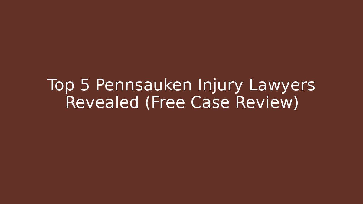 Top 5 Pennsauken Injury Lawyers Revealed (Free Case Review)