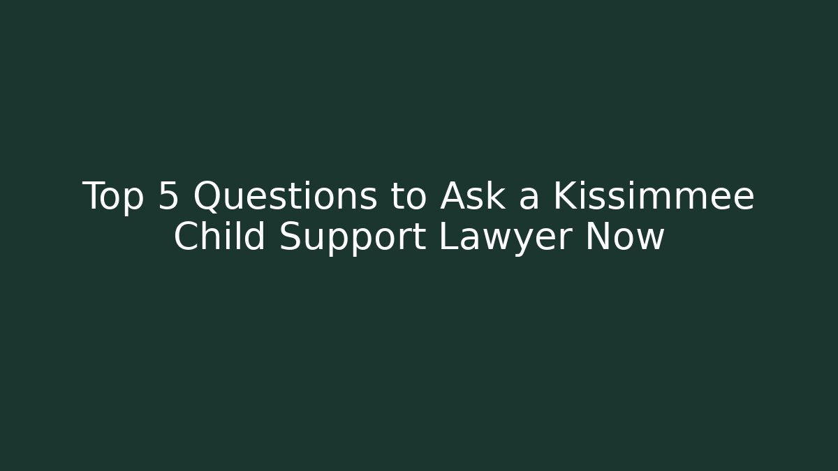 Top 5 Questions to Ask a Kissimmee Child Support Lawyer Now