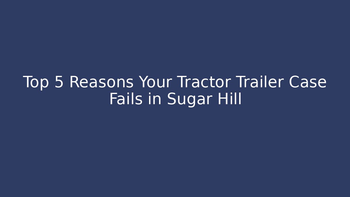 Top 5 Reasons Your Tractor Trailer Case Fails in Sugar Hill