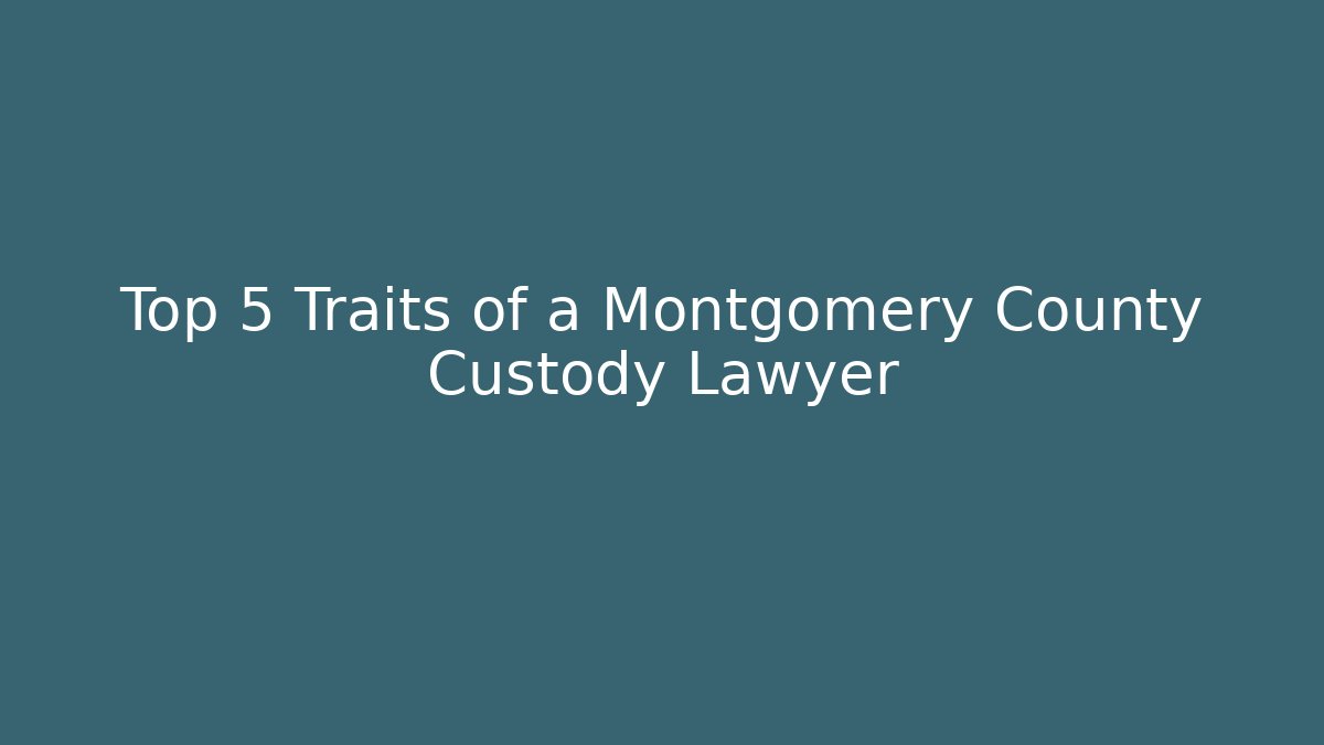 Top 5 Traits of a Montgomery County Custody Lawyer