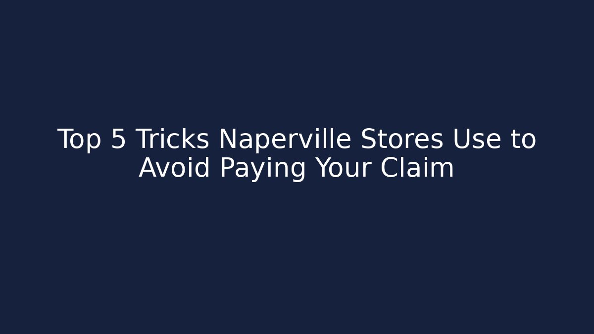 Top 5 Tricks Naperville Stores Use to Avoid Paying Your Claim