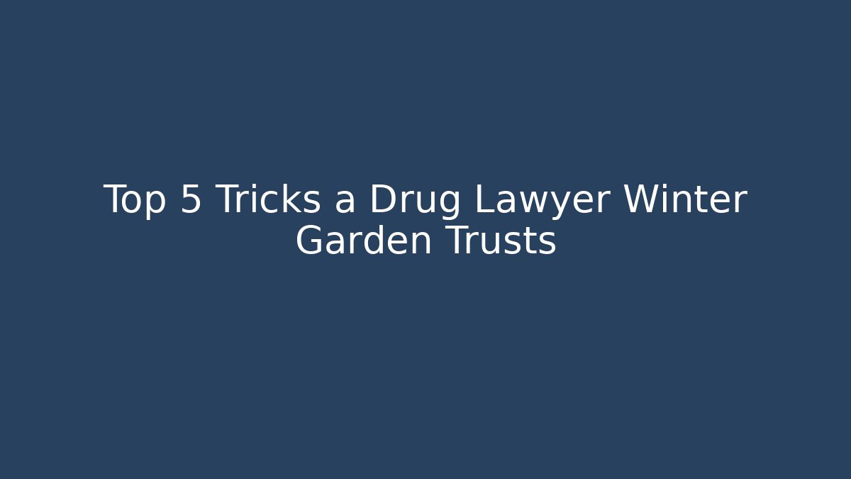 Top 5 Tricks a Drug Lawyer Winter Garden Trusts