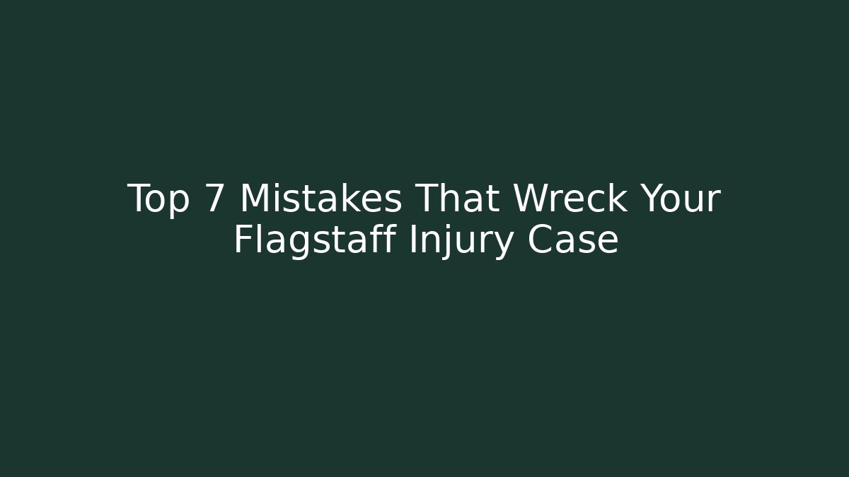 Top 7 Mistakes That Wreck Your Flagstaff Injury Case