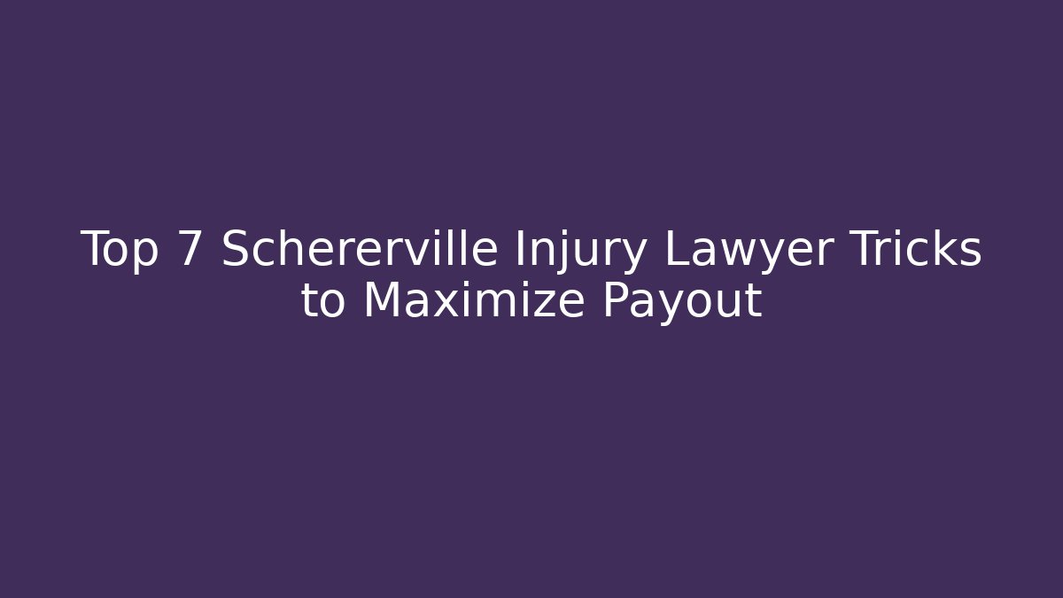 Top 7 Schererville Injury Lawyer Tricks to Maximize Payout
