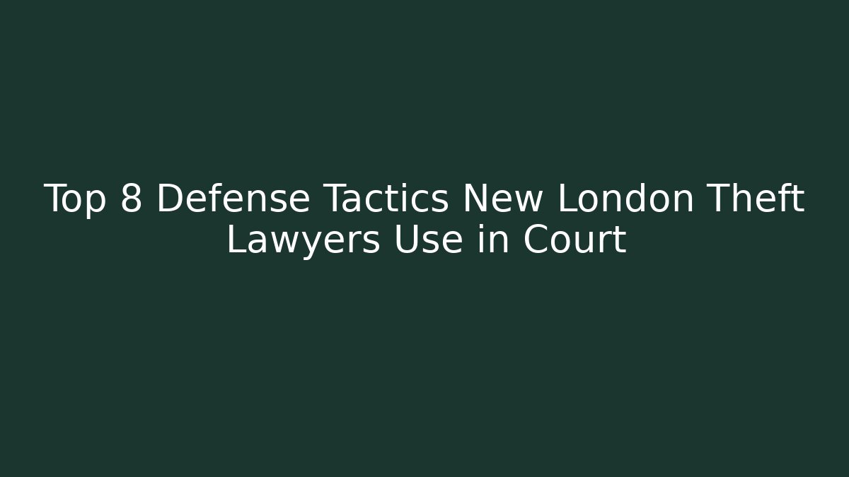 Top 8 Defense Tactics New London Theft Lawyers Use in Court