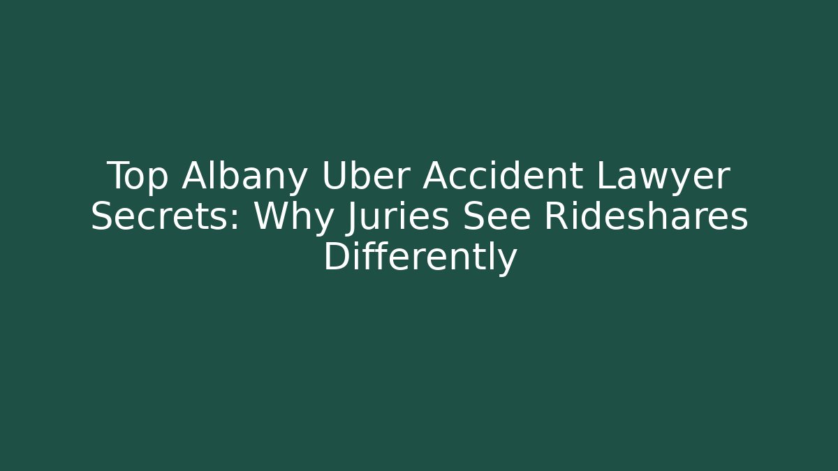 Top Albany Uber Accident Lawyer Secrets: Why Juries See Rideshares Differently - WealthxGroup