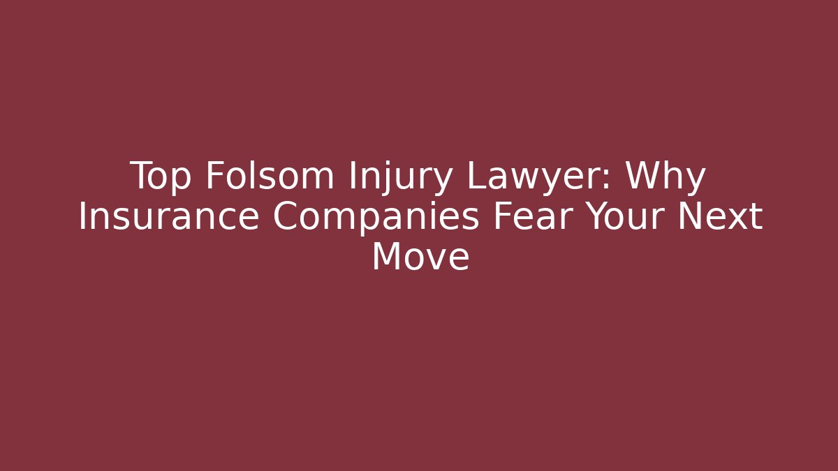 Top Folsom Injury Lawyer: Why Insurance Companies Fear Your Next Move