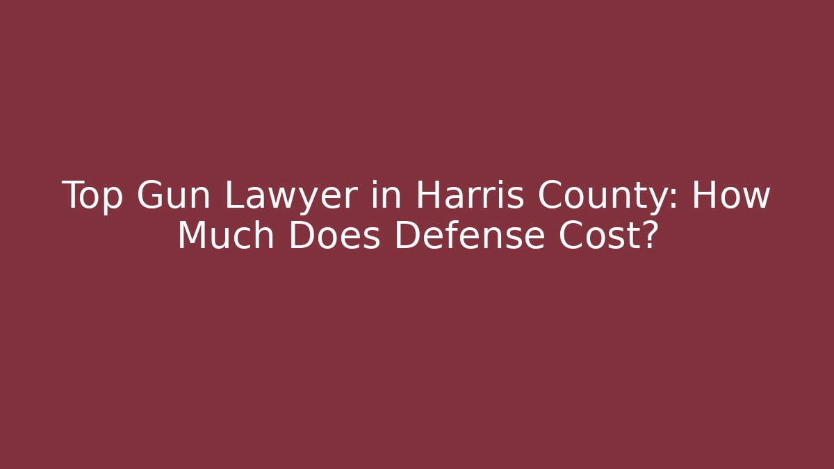 Top Gun Lawyer in Harris County: How Much Does Defense Cost?