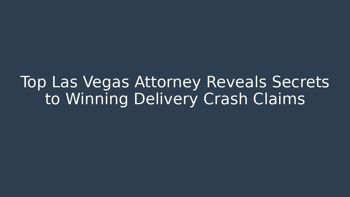 Top Las Vegas Attorney Reveals Secrets to Winning Delivery Crash Claims