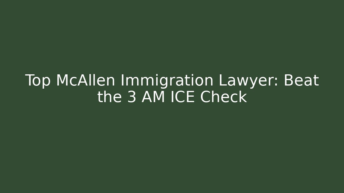 Top McAllen Immigration Lawyer: Beat the 3 AM ICE Check