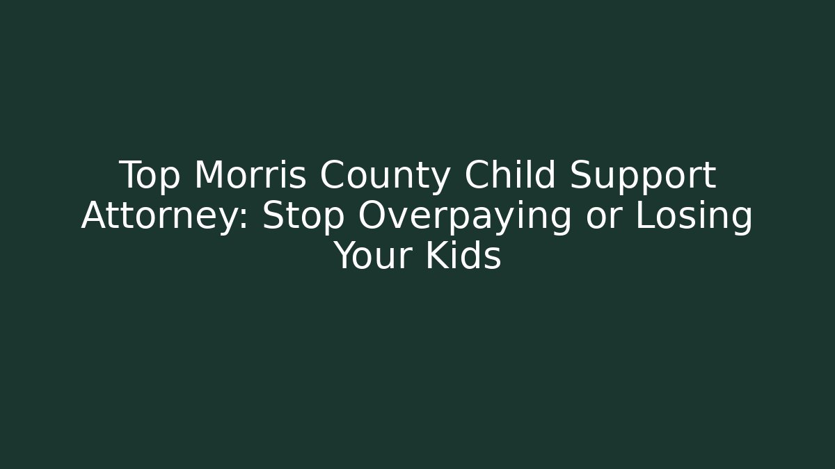 Top Morris County Child Support Attorney: Stop Overpaying or Losing Your Kids