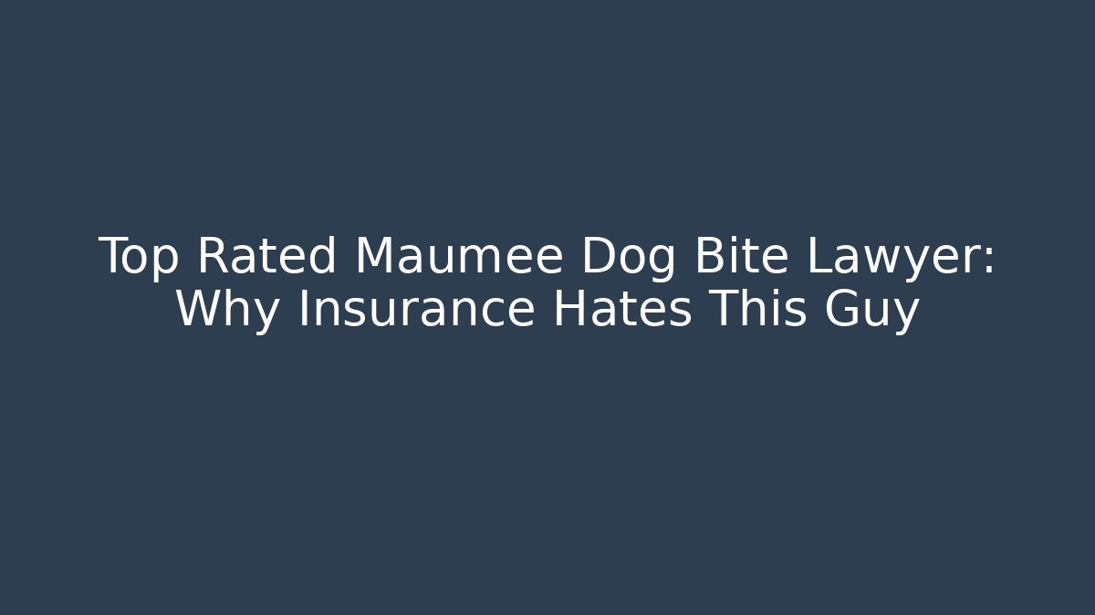 Top Rated Maumee Dog Bite Lawyer: Why Insurance Hates This Guy