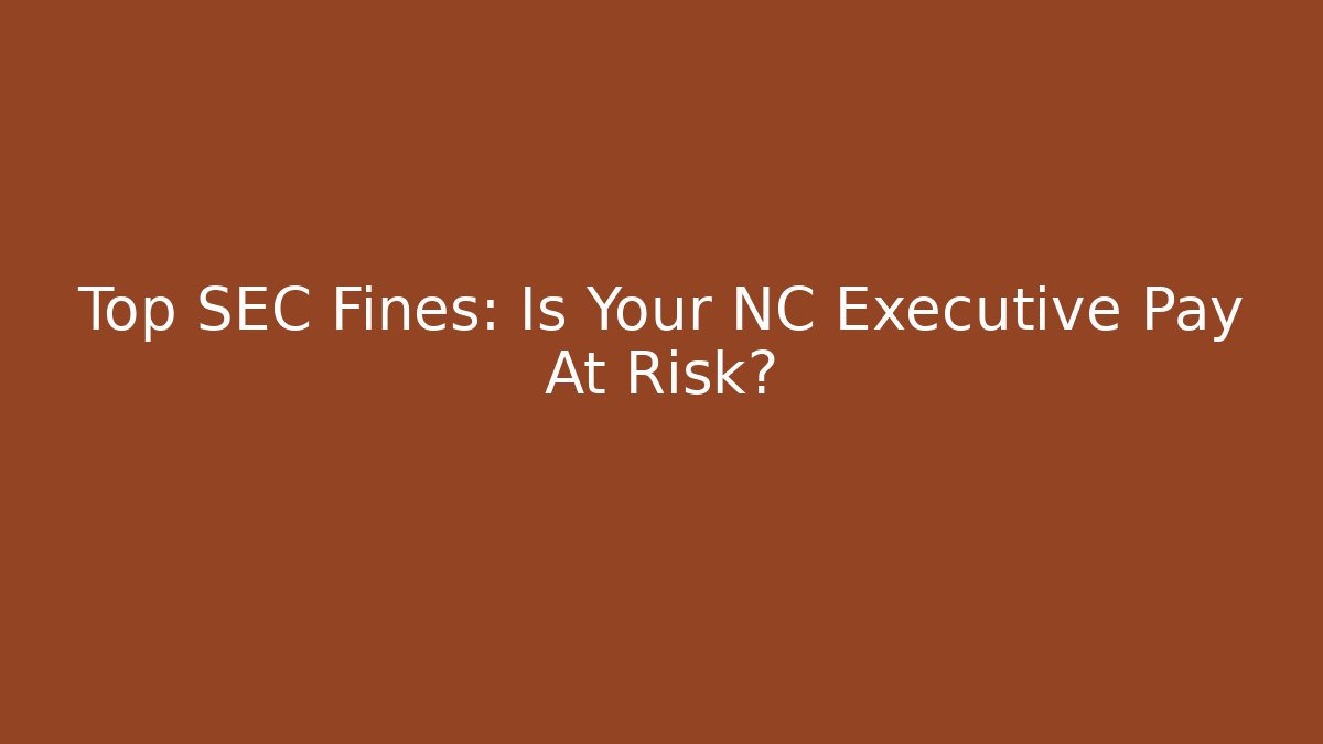 Top SEC Fines: Is Your NC Executive Pay At Risk?