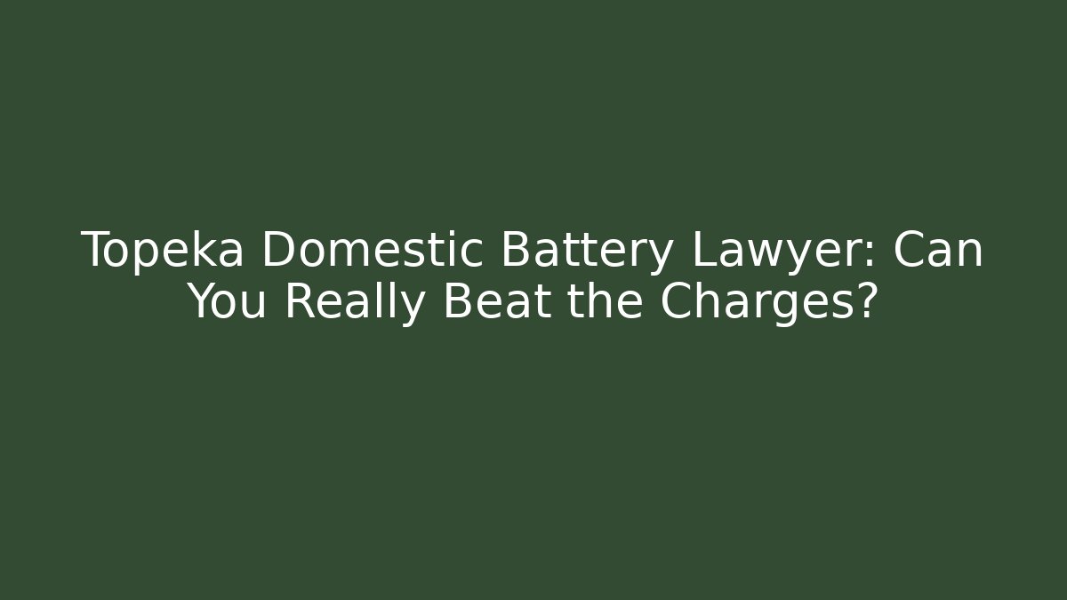 Topeka Domestic Battery Lawyer: Can You Really Beat the Charges?