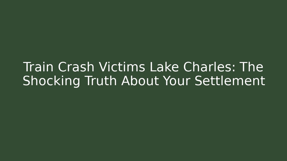 Train Crash Victims Lake Charles: The Shocking Truth About Your Settlement - WealthxGroup