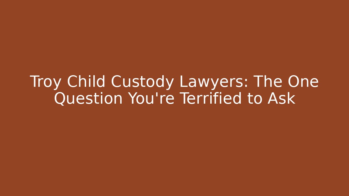 Troy Child Custody Lawyers: The One Question You're Terrified to Ask