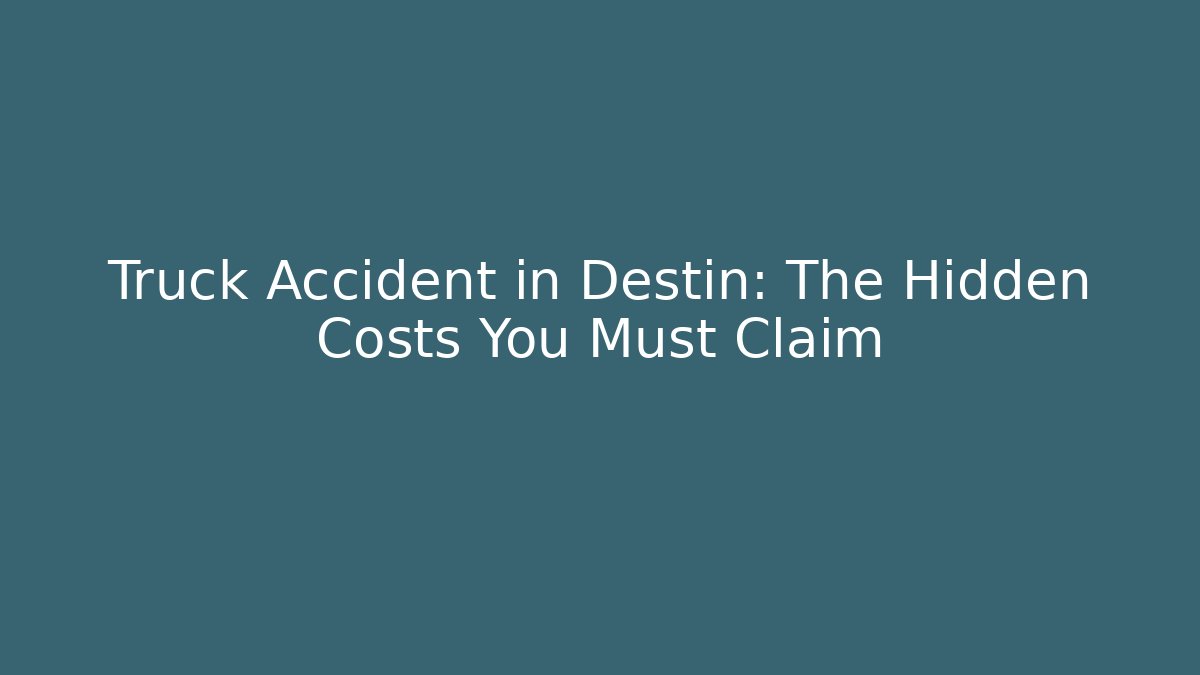 Truck Accident in Destin: The Hidden Costs You Must Claim