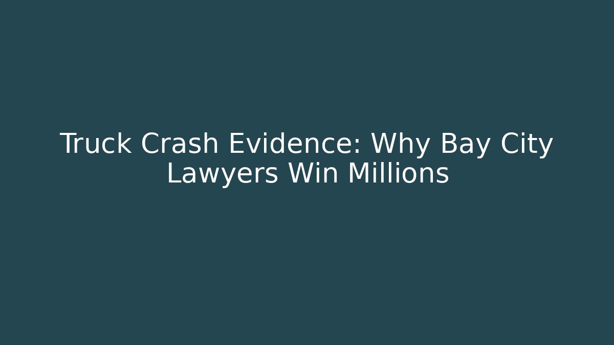 Truck Crash Evidence: Why Bay City Lawyers Win Millions