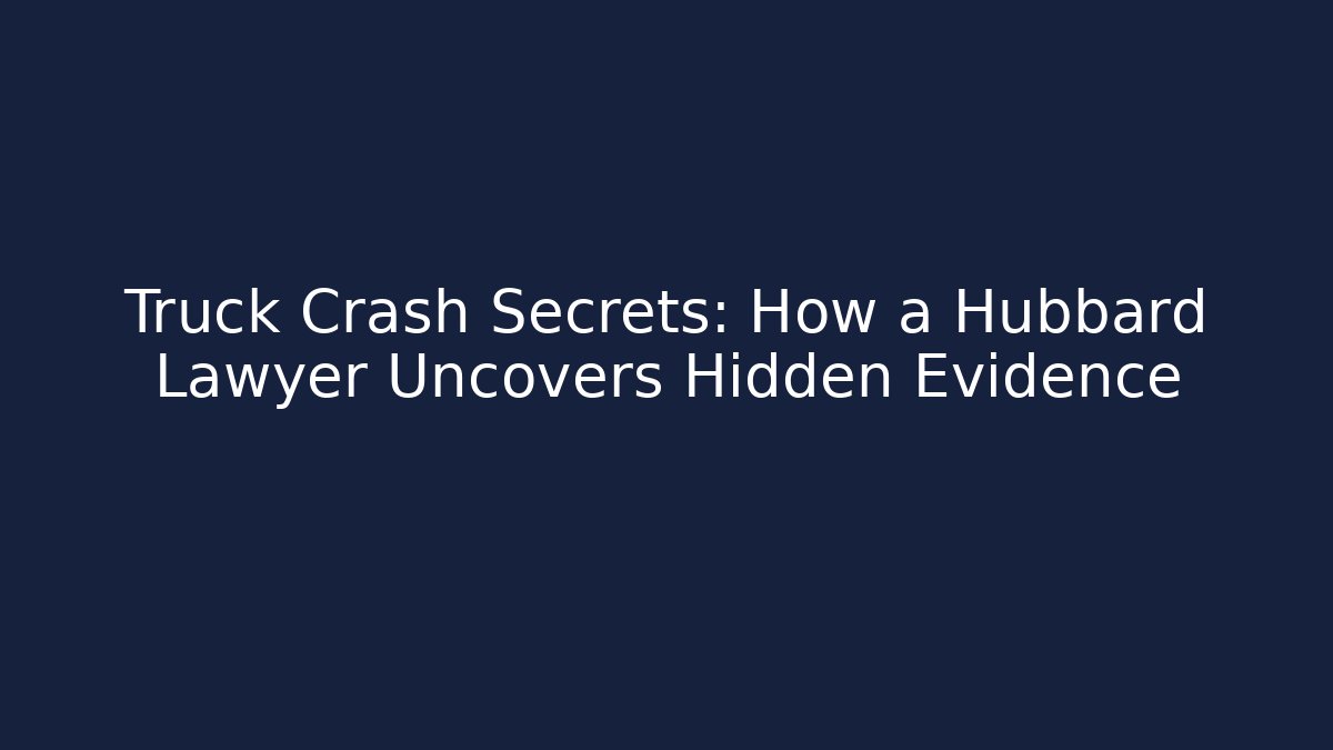 Truck Crash Secrets: How a Hubbard Lawyer Uncovers Hidden Evidence