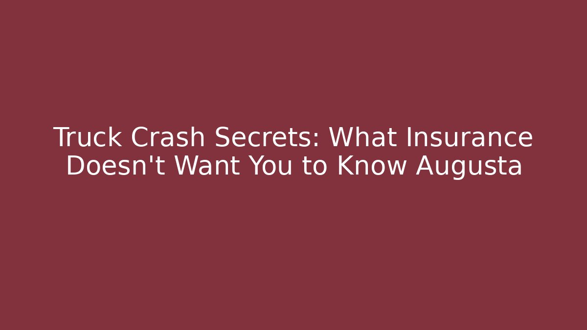 Truck Crash Secrets: What Insurance Doesn’t Want You to Know Augusta - WealthxGroup
