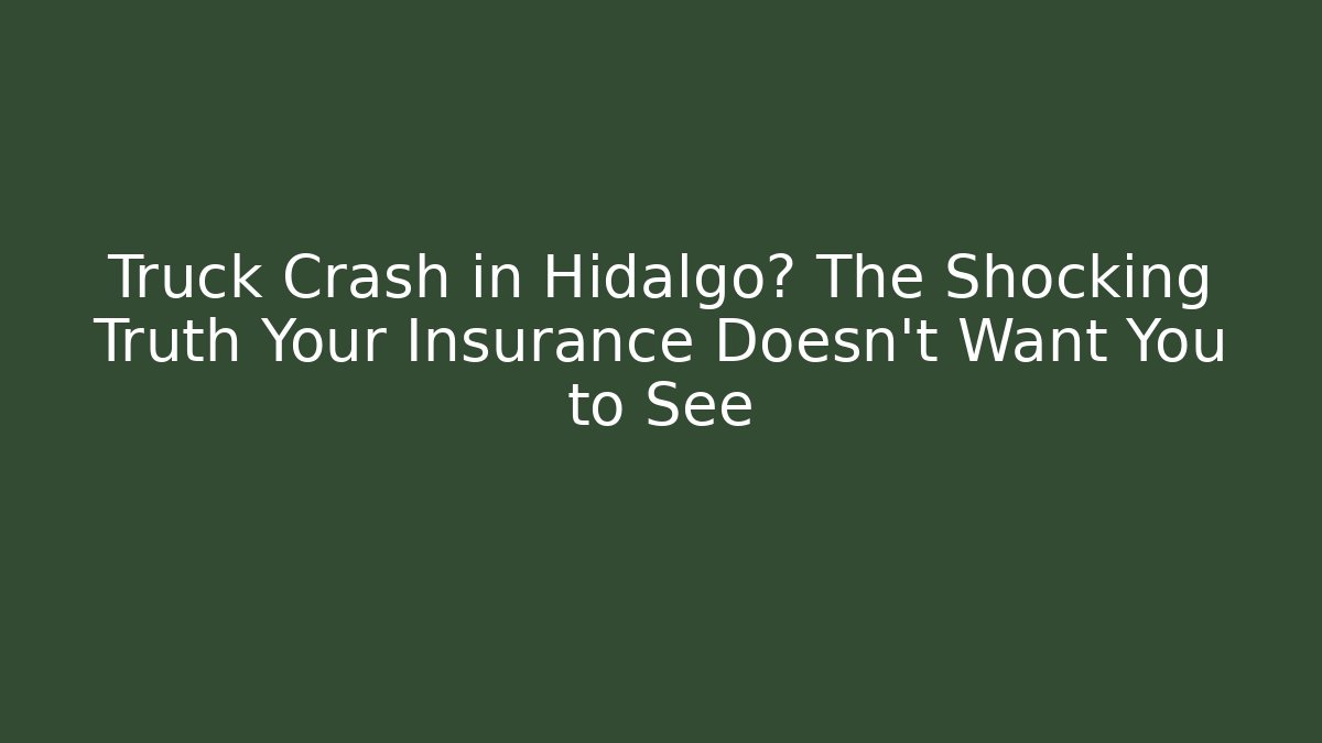 Truck Crash in Hidalgo? The Shocking Truth Your Insurance Doesn't Want You to See - WealthxGroup