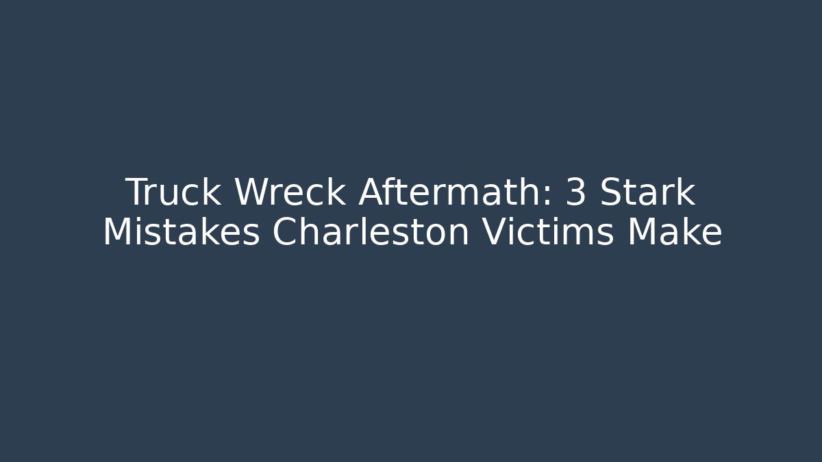 Truck Wreck Aftermath: 3 Stark Mistakes Charleston Victims Make - WealthxGroup