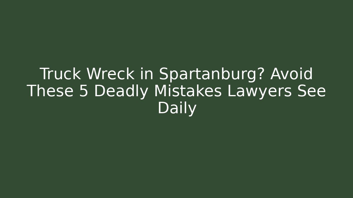 Truck Wreck in Spartanburg? Avoid These 5 Deadly Mistakes Lawyers See Daily