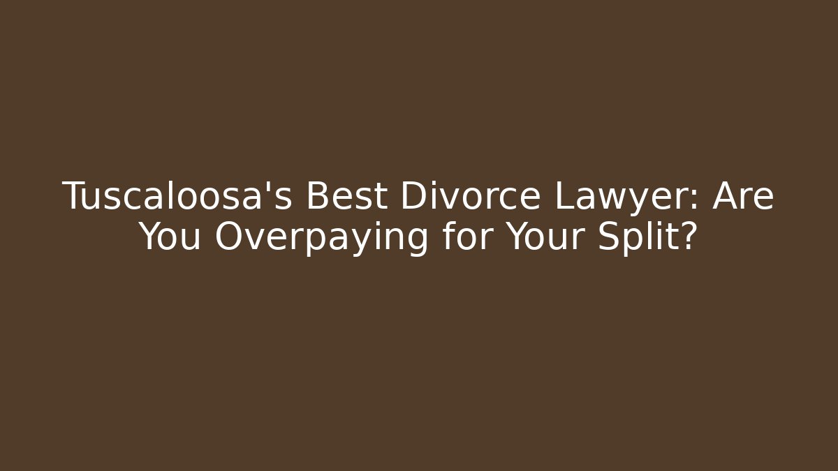 Tuscaloosa’s Best Divorce Lawyer: Are You Overpaying for Your Split?