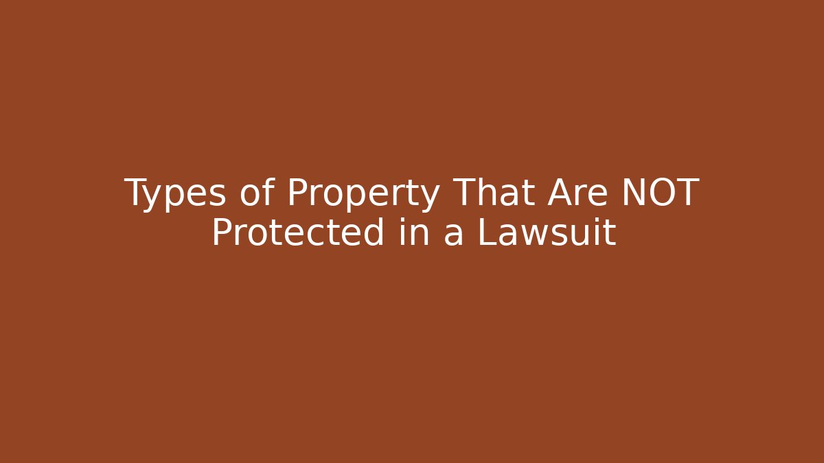 Types of Property That Are NOT Protected in a Lawsuit