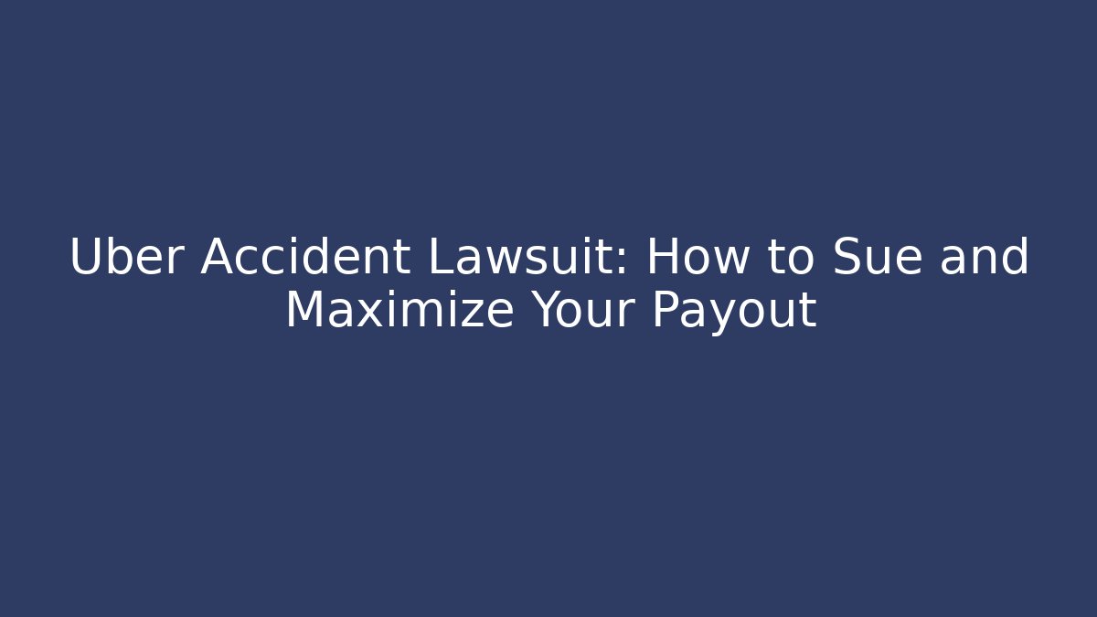 Uber Accident Lawsuit: How to Sue and Maximize Your Payout
