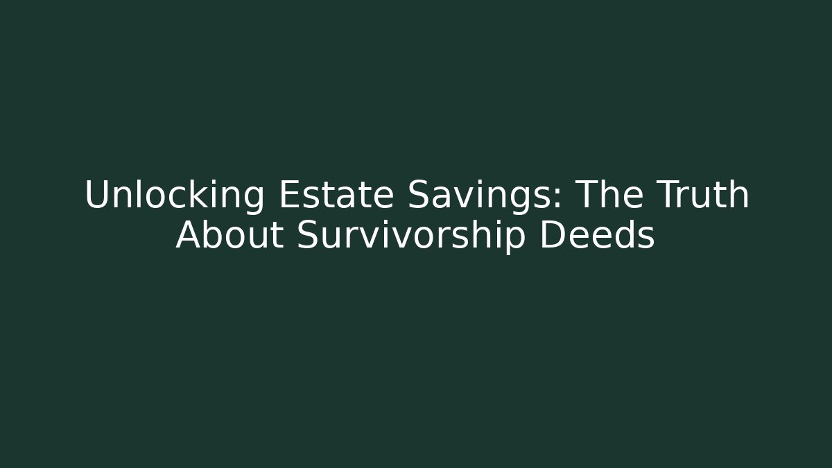 Unlocking Estate Savings: The Truth About Survivorship Deeds