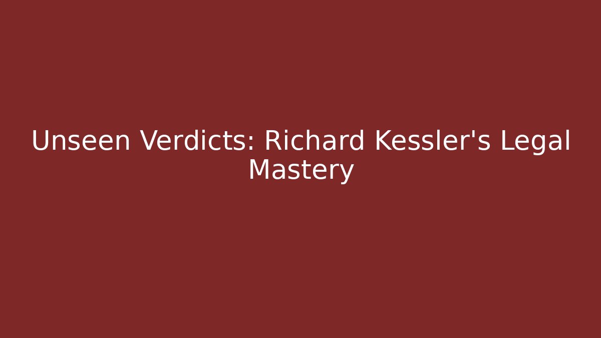 Unseen Verdicts: Richard Kessler's Legal Mastery