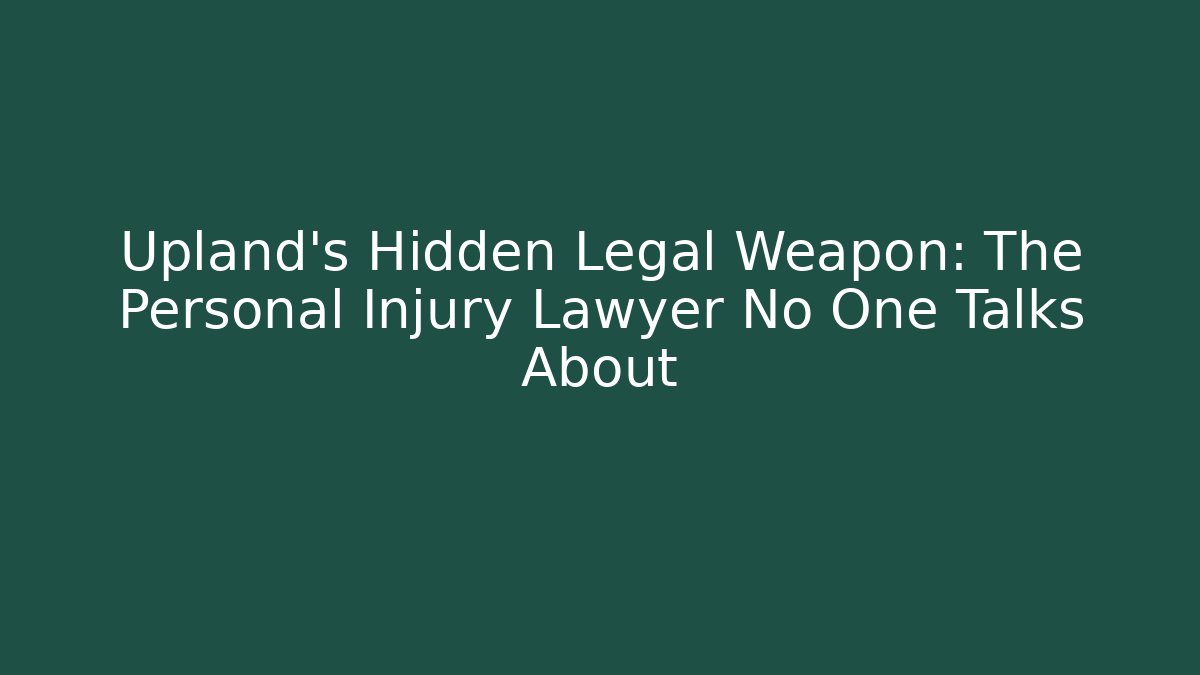 Upland’s Hidden Legal Weapon: The Personal Injury Lawyer No One Talks About