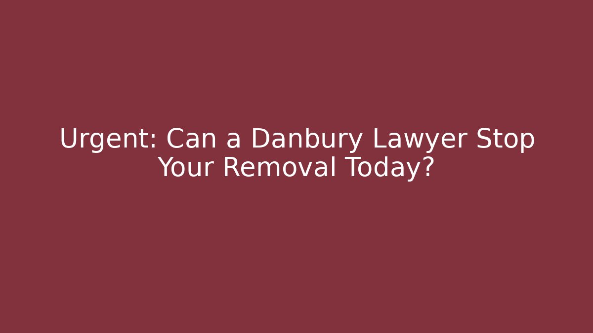 Urgent: Can a Danbury Lawyer Stop Your Removal Today?